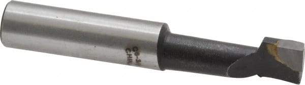 Interstate - 7/16" Min Bore Diam, 1-1/8" Max Bore Depth, 3/8 Shank Diam, Boring Bar - Right Hand Cut, Carbide-Tipped, Bright Finish - Exact Industrial Supply