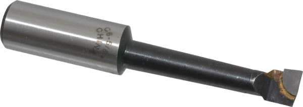 Interstate - 7/16" Min Bore Diam, 2-1/4" Max Bore Depth, 5/8 Shank Diam, Boring Bar - Right Hand Cut, Carbide-Tipped, Bright Finish - Exact Industrial Supply