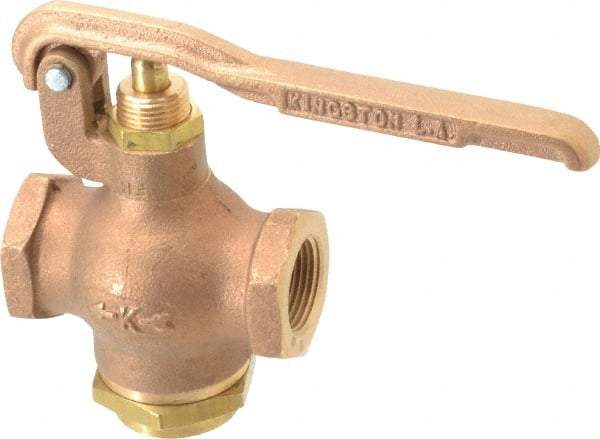 Kingston - 3/4" Pipe, 400 Max psi, Buna N Disc, Self Closing Control Valve - Squeeze Lever, FNPT x FNPT End Connections - Top Tool & Supply