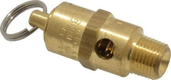 Kingston - 1/8" Inlet, ASME Safety Relief Valve - 100 Max psi, Brass - Top Tool & Supply