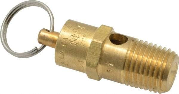 Kingston - 1/4" Inlet, ASME Safety Relief Valve - 200 Max psi, Brass - Top Tool & Supply