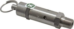 Kingston - 1/4" Inlet, ASME Safety Relief Valve - 125 Max psi, Stainless Steel - Top Tool & Supply