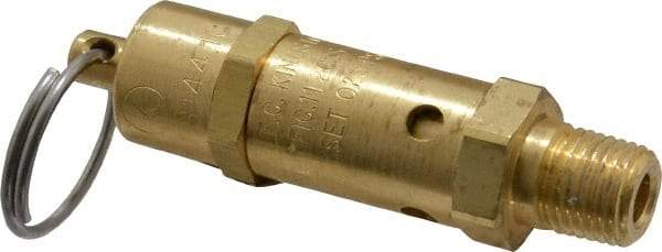 Kingston - 1/4" Inlet, ASME Safety Relief Valve - 25 Max psi, Brass - Top Tool & Supply