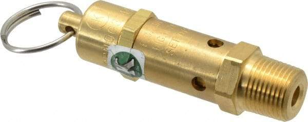 Kingston - 3/8" Inlet, ASME Safety Relief Valve - 75 Max psi, Brass - Top Tool & Supply