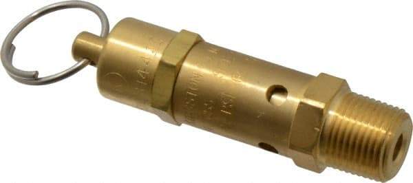 Kingston - 3/8" Inlet, ASME Safety Relief Valve - 100 Max psi, Brass - Top Tool & Supply