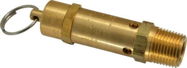 Kingston - 1/2" Inlet, ASME Safety Relief Valve - 200 Max psi, Brass - Top Tool & Supply