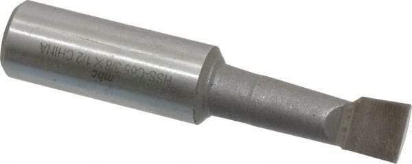 Interstate - 3/8" Min Bore Diam, 1-1/8" Max Bore Depth, 1/2 Shank Diam, Boring Bar - Right Hand Cut, Cobalt, Bright Finish - Exact Industrial Supply