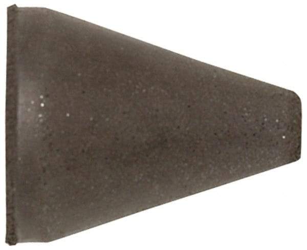 Cratex - 1" Max Diam x 2" Long, Taper, Rubberized Point - Medium Grade, Silicon Carbide, 1/4" Arbor Hole, Unmounted - Top Tool & Supply