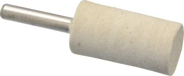 Divine Brothers - 3/4" Diam, 1/4" Shank Diam, Cylinder Shaped Mounted Bob - Medium Density, 1-1/2" Head Length, Wool Felt - Top Tool & Supply