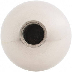 Gibraltar - 7/16-20 Thread, 1.38" Diam, Threaded Hole Ball Knob - Natural, Stainless Steel, Smooth Grip, 5/8" Hole Depth - Top Tool & Supply