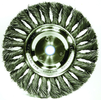 8" - Diameter Standard Twist Knot Wire Wheel; .014" Steel Fill; 3/4" Arbor Hole - Top Tool & Supply