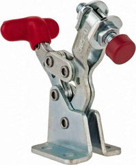 De-Sta-Co - 150 Lb Holding Capacity, Horizontal Handle, Manual Hold Down Toggle Clamp - 170° Handle Movement, 90° Bar Opening, U-Bar, Flanged Base, Electro-Plated Zinc, Carbon Steel - Top Tool & Supply