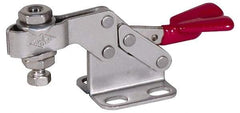 De-Sta-Co - 850 Lb Holding Capacity, Horizontal Handle, Manual Hold Down Toggle Clamp - 59° Handle Movement, 93° Bar Opening, U-Bar, Flanged Base, Electro-Plated Zinc, Stainless Steel - Top Tool & Supply