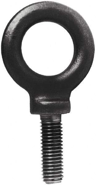 Made in USA - 4,000 Lb Capacity, Steel, 5/8-11 Thread, Fixed Lifting Eye Bolt - Fully Threaded, 1-3/4" Shank, 1-3/4" Thread Length, Shoulder - Top Tool & Supply