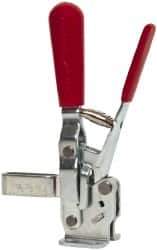 De-Sta-Co - 375 Lb Holding Capacity, Vertical Handle, Manual Hold Down Toggle Clamp - 57° Handle Movement, 99° Bar Opening, U-Bar, Flanged Base, Electro-Plated Zinc, Carbon Steel - Top Tool & Supply