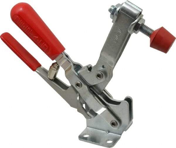 De-Sta-Co - 600 Lb Holding Capacity, Vertical Handle, Manual Hold Down Toggle Clamp - 58° Handle Movement, 103° Bar Opening, U-Bar, Flanged Base, Electro-Plated Zinc, Carbon Steel - Top Tool & Supply