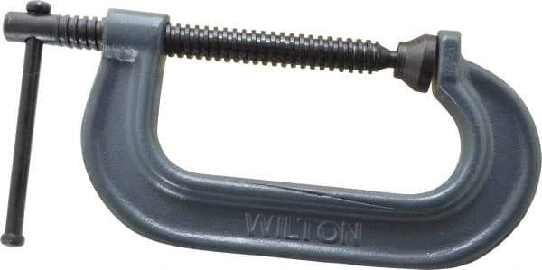 Wilton - Regular-Duty 4" Max Opening, 2-5/16" Throat Depth, Forged Steel Standard C-Clamp - 3,700 Lb Capacity, 0" Min Opening, Standard Throat Depth - Top Tool & Supply