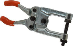 Lapeer - 181.44 Kg Load Capacity, 1-3/16" Throat Depth, 4-3/4" OAL, Carbon Steel, C Style Plier Clamp - 31/32" Max Jaw Capacity, 1/4-20 Spindle, 0.97" Open Throat Height, Orange Handle, Spindle End - Top Tool & Supply