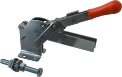 Lapeer - 1,200 Lb Holding Capacity, Vertical Handle, Manual Hold Down Toggle Clamp - 155° Handle Movement, 110° Bar Opening, U-Bar, Flanged Base, Carbon Steel - Top Tool & Supply