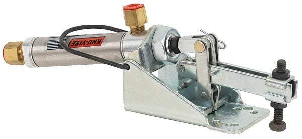 Lapeer - 800 Lb Inner Hold Capacity, Horiz Mount, Air Power Hold-Down Toggle Clamp - 1/8 NPTF Port, 115° Bar Opening, 2-9/32" Height Under Bar - Top Tool & Supply