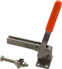 Lapeer - 200 Lb Holding Capacity, Vertical Handle, Manual Hold Down Toggle Clamp - 60° Handle Movement, 110° Bar Opening, U-Bar, Flanged Base, Stainless Steel - Top Tool & Supply