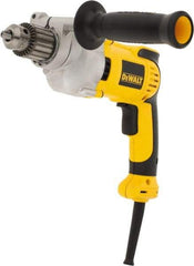 DeWALT - 1/2" Keyed Chuck, 0 to 1,250 RPM, Pistol Grip Handle Electric Drill - 10 Amps, Reversible, Includes 360° Locking Side Handle with Soft Grip & Chuck Key with Holder - Top Tool & Supply