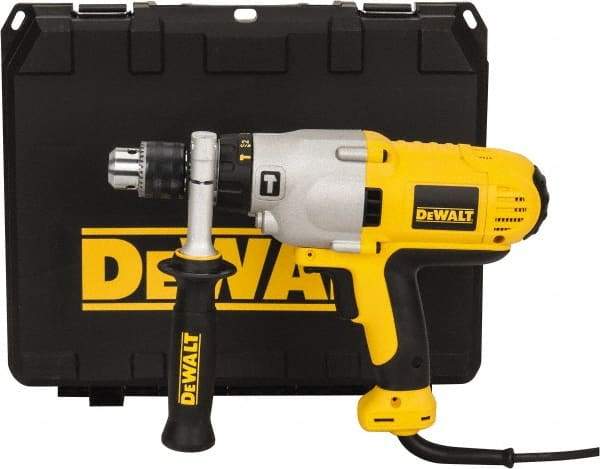 DeWALT - 120 Volt 1/2" Keyed Chuck Electric Hammer Drill - 0 to 56,000 BPM, 0 to 1,200 & 0 to 3,500 RPM, Reversible - Top Tool & Supply