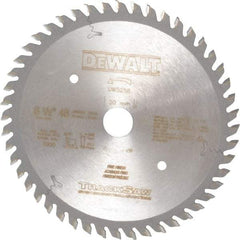 DeWALT - 6-1/2" Diam, 20mm Arbor Hole Diam, 48 Tooth Wet & Dry Cut Saw Blade - Carbide-Tipped, Crosscutting, Mitering, Ripping, Truing Action, Standard Round Arbor - Top Tool & Supply