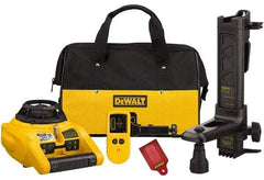 DeWALT - 100' (Interior) & 600' (Exterior) Measuring Range, 1/4" at 100' & 2mm at 10m Accuracy, Self-Leveling Rotary Laser with Detector - ±5° Self Leveling Range, 600 RPM, 2-D Battery Included - Top Tool & Supply