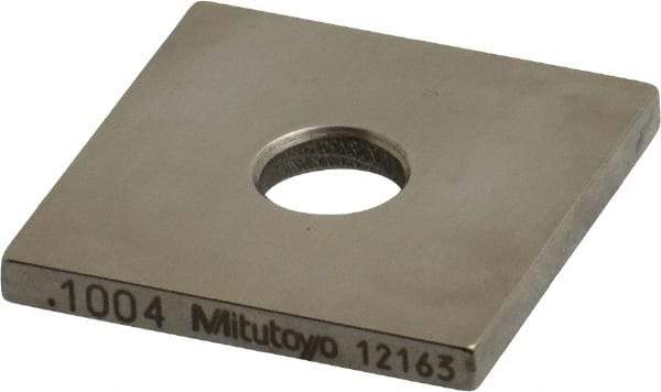 Mitutoyo - 0.1004" Square Steel Gage Block - Accuracy Grade 0, Includes Certificate of Inspection - Top Tool & Supply