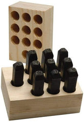 Made in USA - 10 Piece, 3/16" Character Steel Stamp Set - Double Digit Figures, Double Digits - Top Tool & Supply