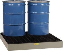 Little Giant - 66 Gal Sump, 6,000 Lb Capacity, 4 Drum, Steel Spill Deck or Pallet - 51" Long x 51" Wide x 6-1/2" High - Top Tool & Supply