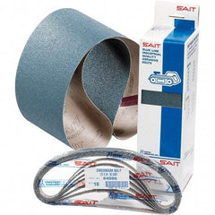 Sait - 1/2" Wide x 12" OAL, 60 Grit, Zirconia Alumina Abrasive Belt - Zirconia Alumina, Medium, Coated, H Weighted Cloth Backing - Top Tool & Supply