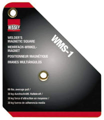 Bessey - 3-3/4" Wide x 3/4" Deep x 4-3/8" High Magnetic Welding & Fabrication Square - 66 Lb Average Pull Force - Top Tool & Supply