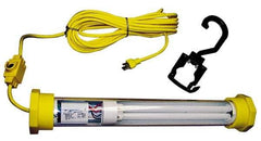 Made in USA - 120 Volt, 24 Watt, Electric, Fluorescent Portable Hook Work Light - 25' Cord, 1 Head, 1,800 Lumens, 21-1/4" Long - Top Tool & Supply