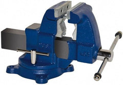 Yost Vises - 4-1/2" Jaw Width x 4-1/2" Jaw Opening Capacity, 4-1/2" Throat Depth, Bench & Pipe Combination Vise - 1/8 to 2-1/2" Pipe Capacity, Swivel Base, Bolt Down Attachment, Ductile Iron - Top Tool & Supply