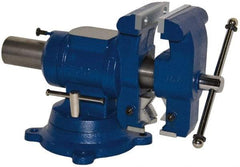 Yost Vises - 5-1/8" Jaw Width x 4, 4-1/2" (V-Jaw) Jaw Opening Capacity, 3-1/2" Throat Depth, Bench & Pipe Combination Vise - 23/32 to 3" Pipe Capacity, Swivel Base, Bolt Down Attachment, Cast Iron - Top Tool & Supply