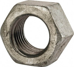 Value Collection - 1-1/4 - 7 UNC Steel Right Hand Hex Nut - 1-7/8" Across Flats, 1-1/16" High, Hot Dipped Galvanized Finish - Top Tool & Supply