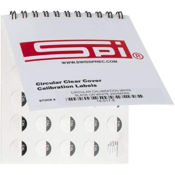 SPI - Calibration Label - Legend: Calibration, English, Black & White, No Coating - Top Tool & Supply