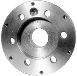 Buck Chuck Company - Adapter Back Plate for 10" Diam Self Centering Lathe Chucks - A1/A2-8 Mount, 3.03" Through Hole Diam, 6.344mm ID, 8.03" OD, 1.032" Flange Height, Steel - Top Tool & Supply