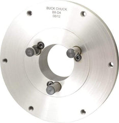 Buck Chuck Company - Adapter Back Plate for 8" Diam Self Centering Lathe Chucks - D1-4 Mount, 2.03" Through Hole Diam, 4.73mm ID, 8.13" OD, 1.068" Flange Height, Steel - Top Tool & Supply