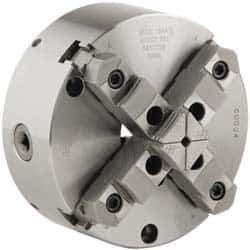 Buck Chuck Company - 4 Jaws, 12" Diam, Self Centering Manual Lathe Chuck - Front Mount, Adjustable, Reversible, 2,300 Max RPM, 4.14" Through Hole Diam, Forged Steel - Top Tool & Supply