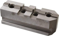 Bison - 20" Max Chuck Diam Compatibility, Steel Tongue & Groove Hard Lathe Master Jaws - 3/4" Groove Width, 2.0472" Wide x 6.6142" Long x 2.3228" High - Top Tool & Supply