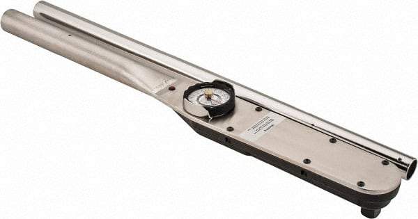 Proto - 3/4" Drive Dial Torque Wrench - 600 Ft/Lb Torque, 46-1/2" OAL, 10 Ft/Lb Graduation, Fixed Head - Top Tool & Supply