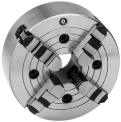 Interstate - 4 Jaws, 16" Diam, Independent Manual Lathe Chuck - D1-8 Mount Spindle, Reversible, 4.921" Through Hole Diam, Cast Iron - Top Tool & Supply