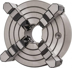 Interstate - 4 Jaws, 8" Diam, Independent Manual Lathe Chuck - D1-5 Mount Spindle, Reversible, 2.165" Through Hole Diam, Cast Iron - Top Tool & Supply