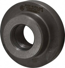 Bison - Adapter Back Plate for 4" Diam Self Centering Lathe Chucks - 1-1/2 - 8 Mount, 1-1/2" Through Hole Diam, 2.677mm ID, 4.095" OD, 0.709" Flange Height, Cast Iron - Top Tool & Supply