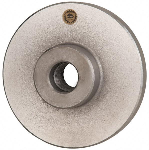 Bison - Adapter Back Plate for 4" Diam Self Centering Lathe Chucks - 1-10 Mount, 1" Through Hole Diam, 2.165mm ID, 4.095" OD, 0.709" Flange Height, Cast Iron - Top Tool & Supply