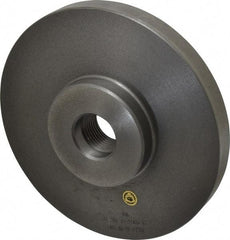 Bison - Adapter Back Plate for 8" Diam Self Centering Lathe Chucks - 1-1/2 - 8 Mount, 1-1/2" Through Hole Diam, 3.583mm ID, 8.11" OD, 0.866" Flange Height, Cast Iron - Top Tool & Supply