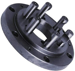 Buck Chuck Company - Adapter Back Plate for 8" Diam Self Centering Lathe Chucks - D1-6 Mount, 2-1/2" Through Hole Diam, 4.73mm ID, 8.13" OD, 1.412" Flange Height, Steel - Top Tool & Supply